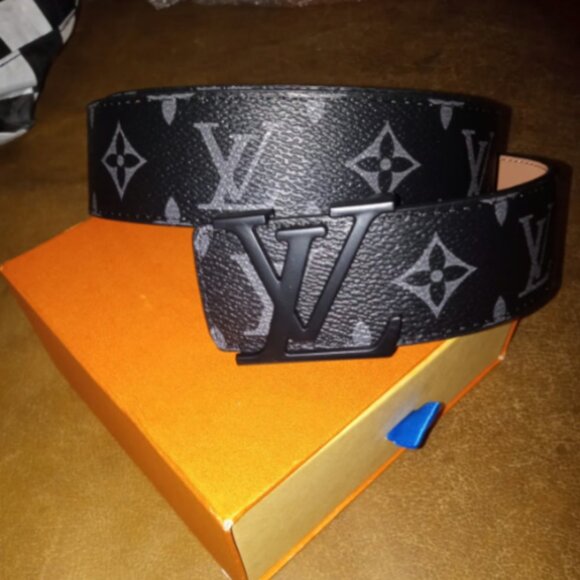 Other - Men's Designer Black Leather Belt Size 48